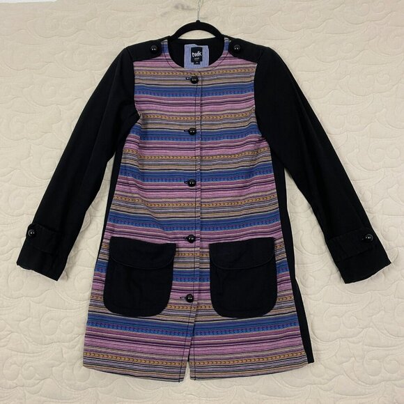 Twik Band Jacket 100% Cotton Multi-color Button Up Size XS - Picture 1 of 11